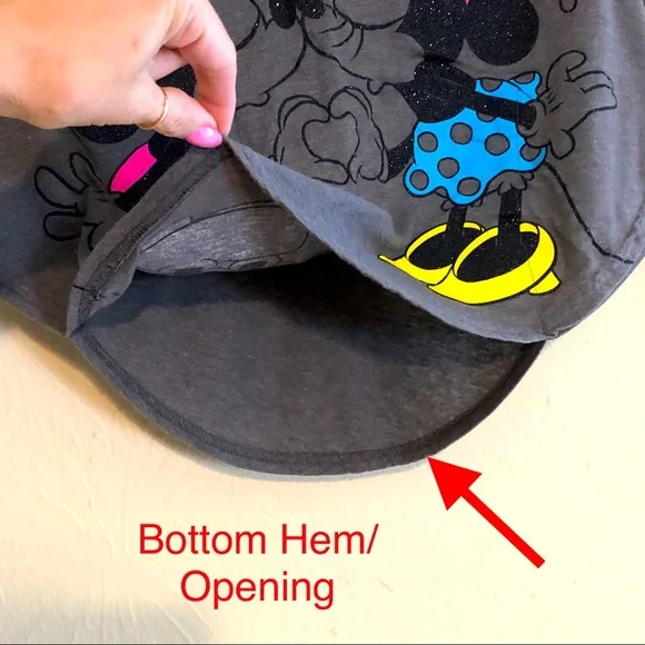 Disney Girls Size 4 Mickey & Minnie Glittery Neon Pullover Top Batwing S… - Picture 5 of 10